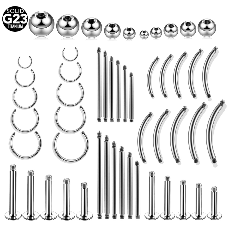 Body Jewelry Replacement Ball - 10 adet/grup Titanyum Konu Halter Yedek