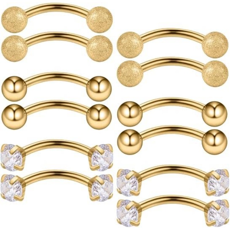 Body Jewelry Surgical Steel - 6 Çift 16G Piercing Takı Seti: