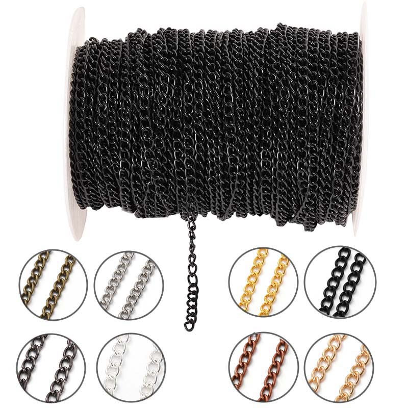 Body Jewelry Necklace - 2 metre 2.5/3.5/4.5mm Metal Düz Oval