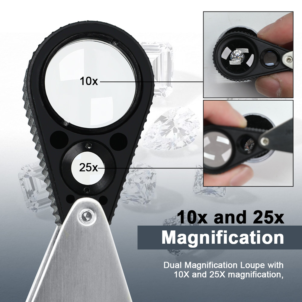 Body Jewelry Repair - Çift 10X 25X Mücevher Büyüteci -