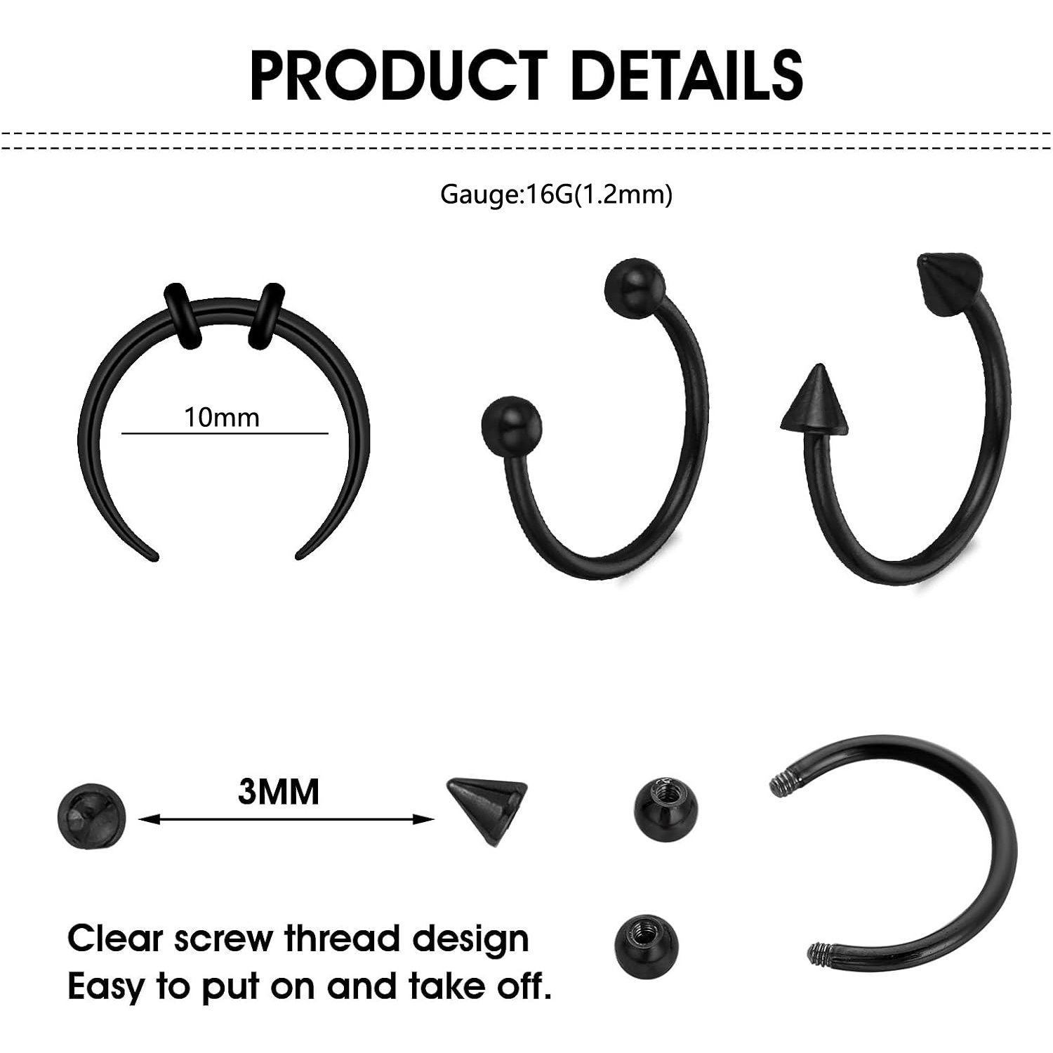 15 Parça Set Septum Burun Halk - Body Jewelry Replacement Ball incelemesi ve fiyatı