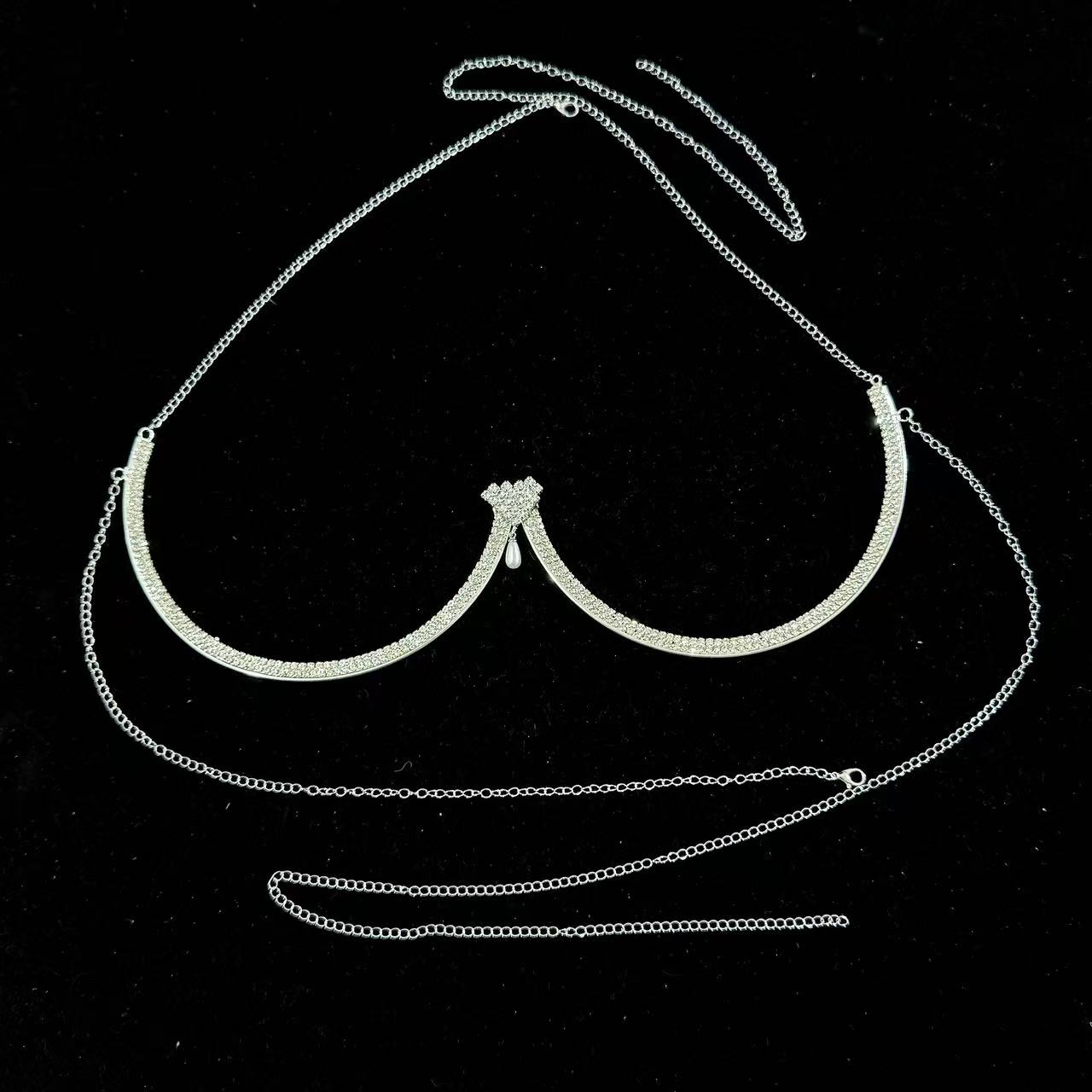 Kadın Göğüs Destekli İnci Koly - Body Jewelry Necklace incelemesi ve fiyatı