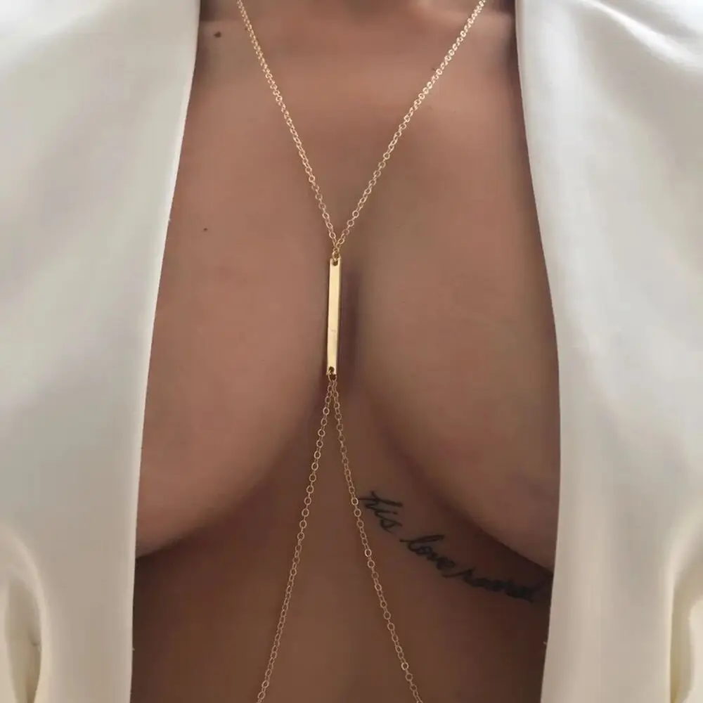 Seksi Metal göğüs zincir demet - Body Jewelry Necklace incelemesi ve fiyatı