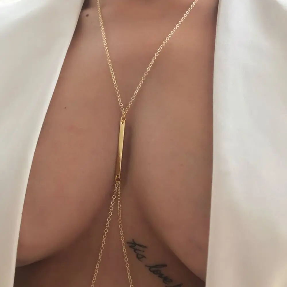 Seksi Metal göğüs zincir demet - Body Jewelry Necklace incelemesi ve fiyatı
