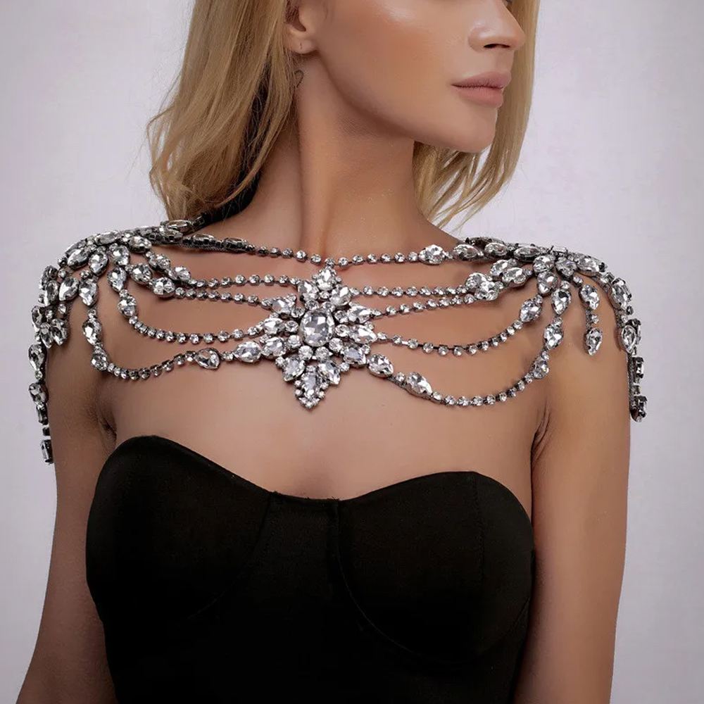 Boho kristal gelin omuz zincir - Body Jewelry Necklace incelemesi ve fiyatı