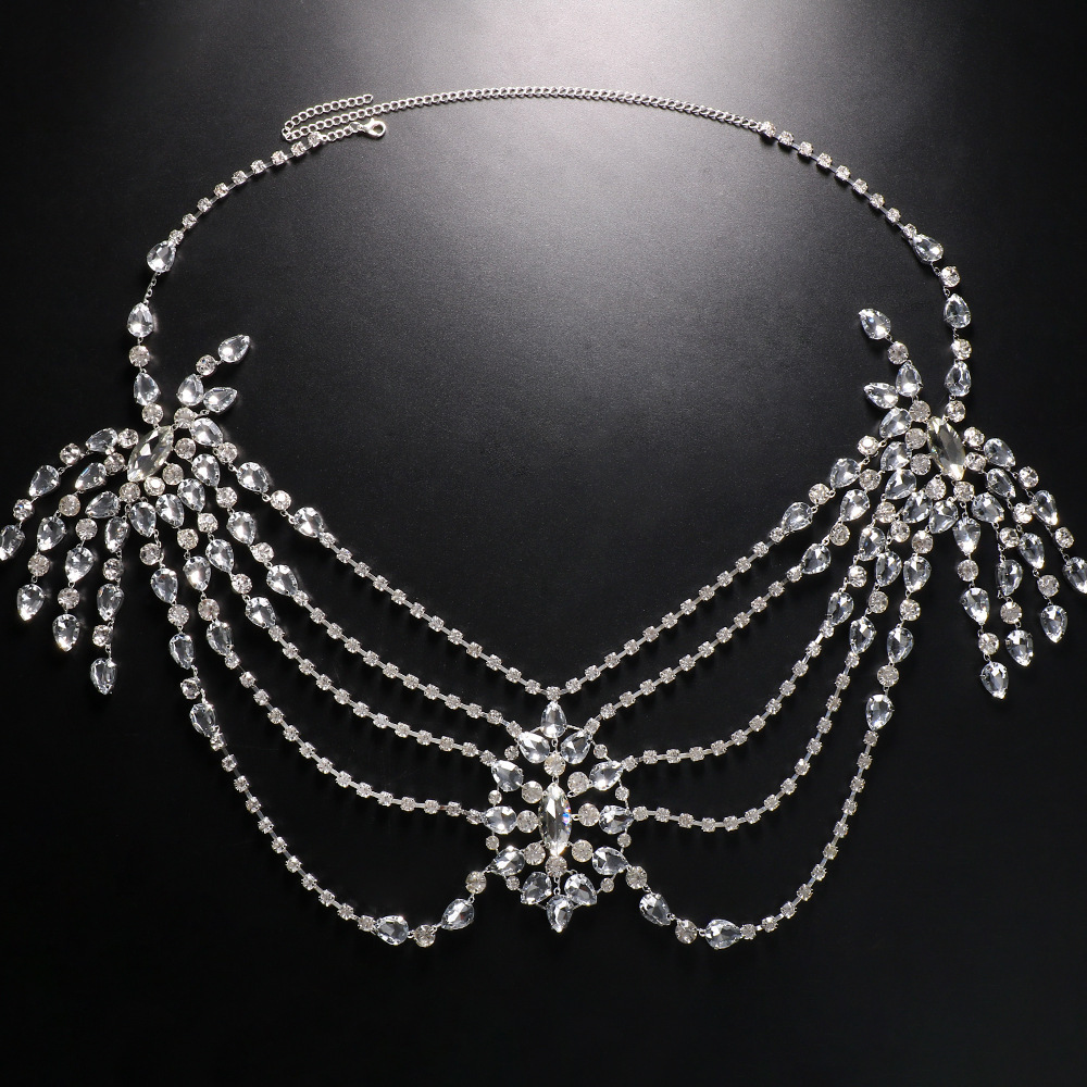 Boho kristal gelin omuz zincir - Body Jewelry Necklace incelemesi ve fiyatı