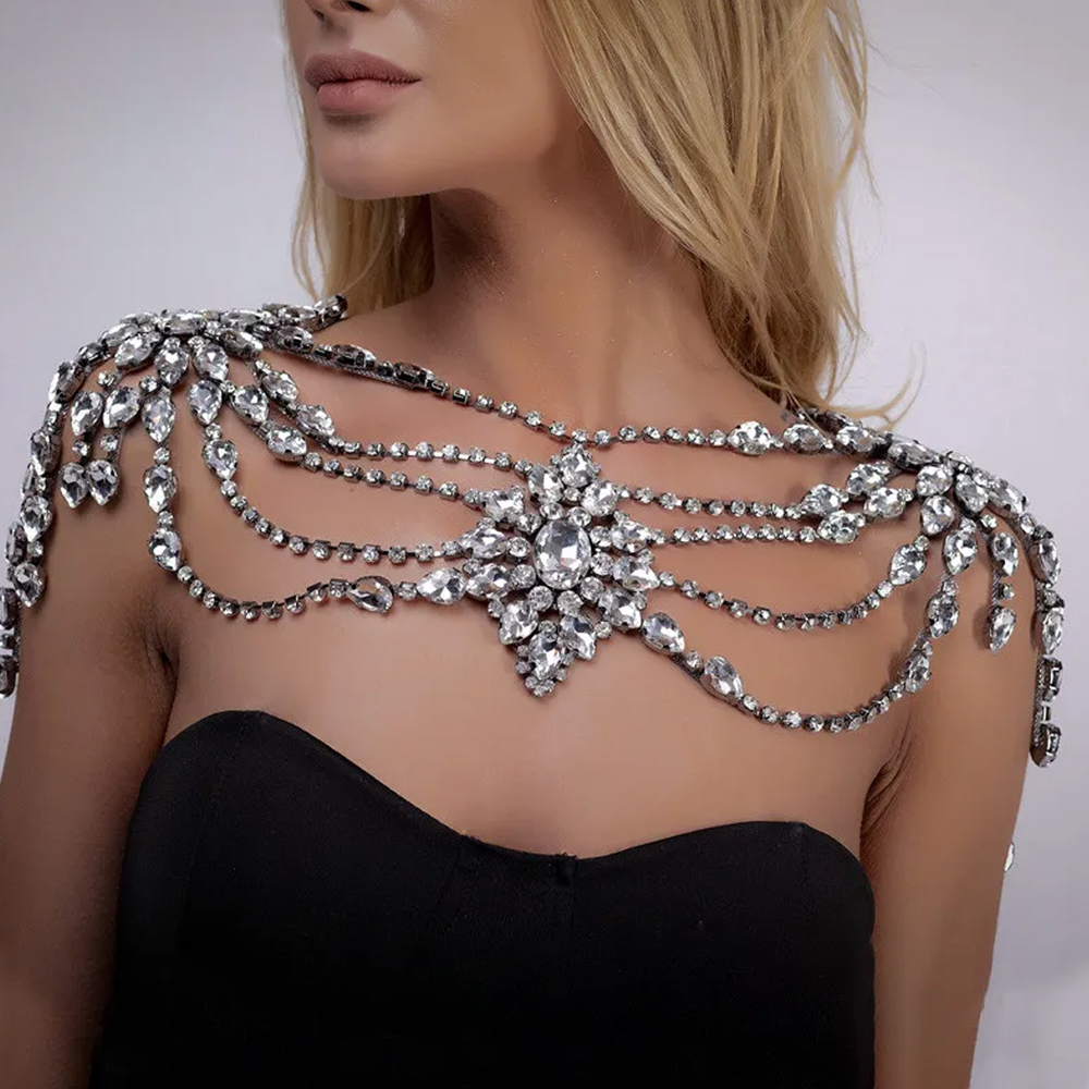 Boho kristal gelin omuz zincir - Body Jewelry Necklace incelemesi ve fiyatı