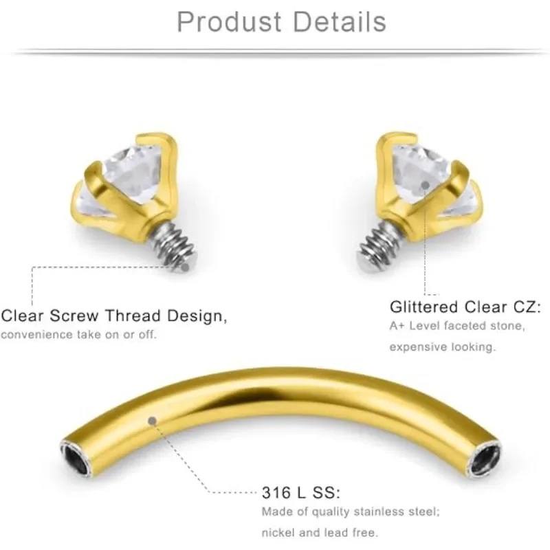 6 Çift 16G Piercing Takı Seti: - Body Jewelry Surgical Steel incelemesi ve fiyatı