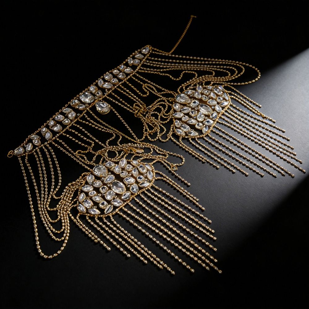 Lüks Tasarım Taşlı Omuz Kolyes - Body Jewelry Necklace incelemesi ve fiyatı