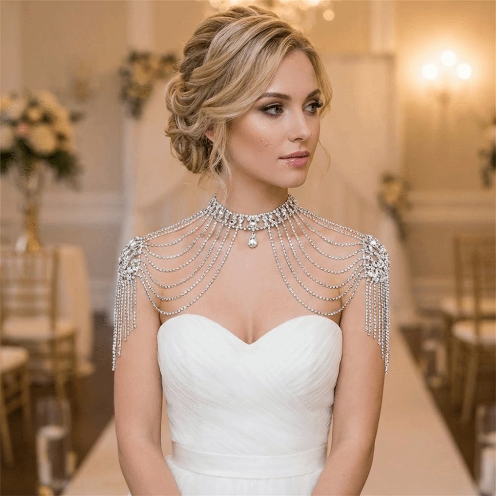 Lüks Tasarım Taşlı Omuz Kolyes - Body Jewelry Necklace incelemesi ve fiyatı