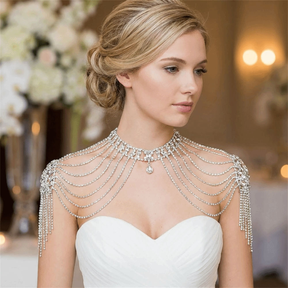 Lüks Tasarım Taşlı Omuz Kolyes - Body Jewelry Necklace incelemesi ve fiyatı