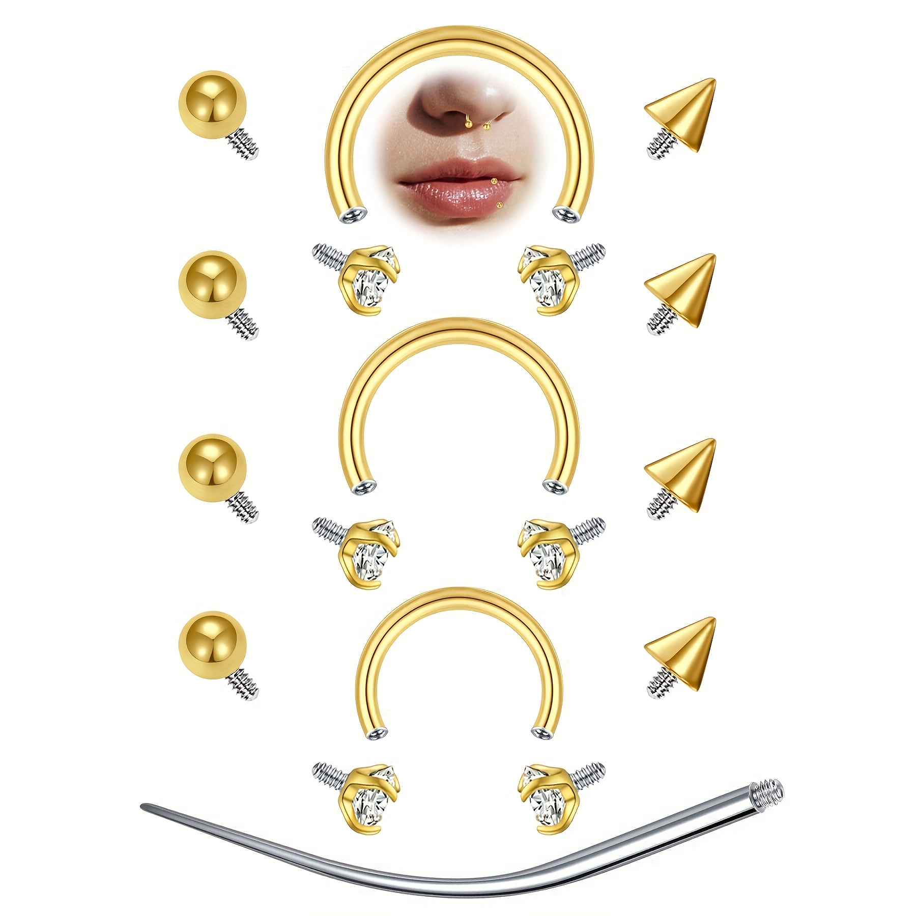 12 adet 16G At Nalı Şeklinde S - Body Jewelry Replacement Ball incelemesi ve fiyatı