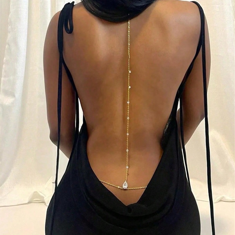 Gelin Backless Rhinestone Su D - Body Jewelry Necklace incelemesi ve fiyatı