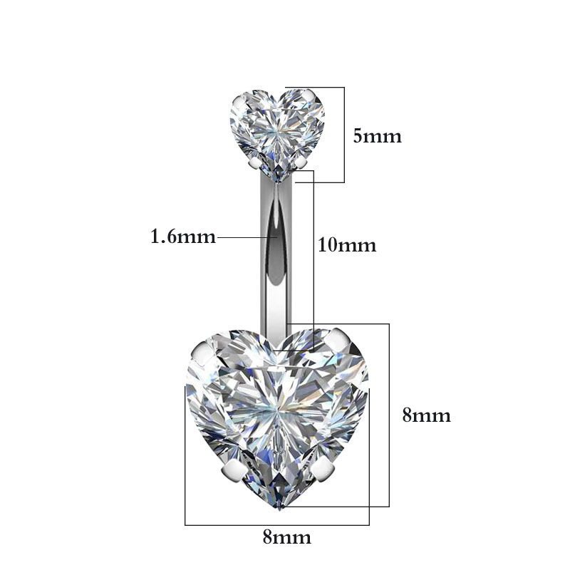 Zirkon Kalp Göbek Piercingleri - Body Jewelry Surgical Steel incelemesi ve fiyatı